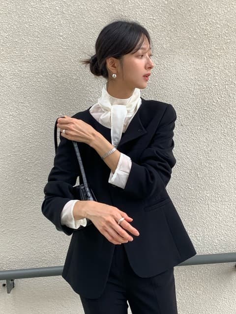 [Drama Signature] Collarless Classic Jacket