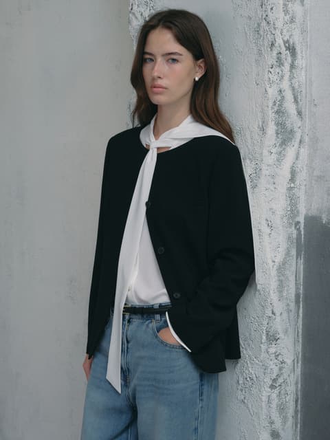[Drama Signature] Collarless Classic Jacket