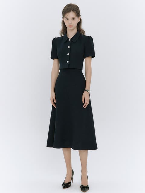 Russu tweed midi skirt(4colors)