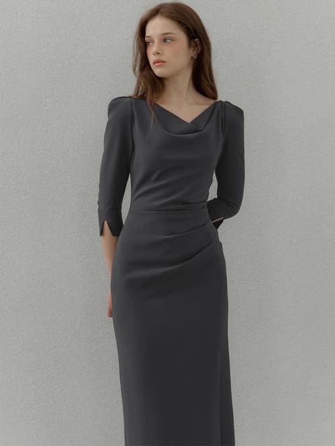Classic Low Drape Dress_3Color