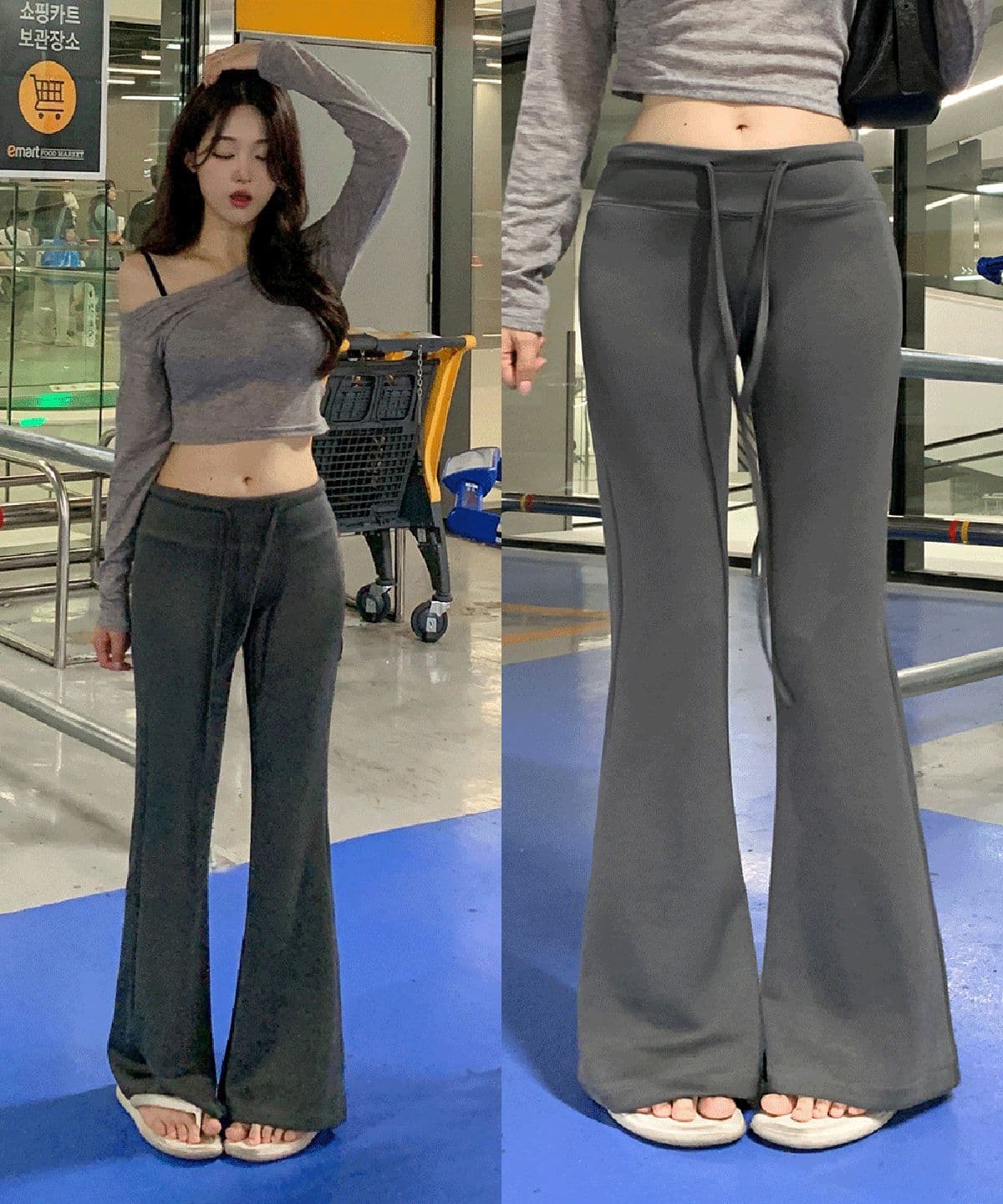 *모델소장* 후들후들 쿨 몸매보정 로우라이즈 부츠컷 트레이닝 팬츠 로우웨스트 로라이즈 세미부츠컷 츄리닝 바지 봄 여름 가을 꾸안꾸룩 꾸안꾸 하객룩 출근룩 5col